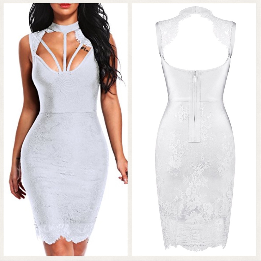 White Lace bandage dress